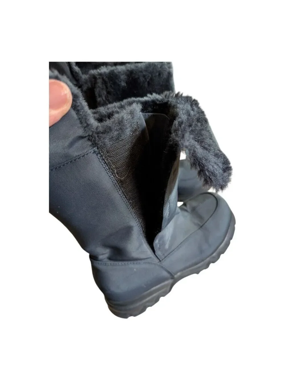 Lands End Navy Snow Boot Size 5 Side Hook & Loop Closure